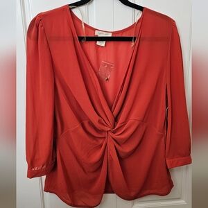 Flowy blouse Large Terracotta color